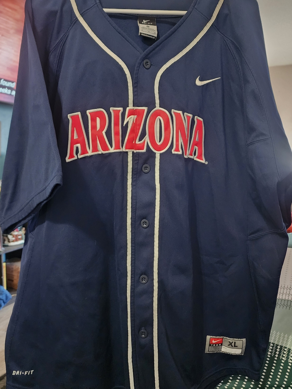 Nike Navy Arizona Diamondbacks Baseball Jersey with Red and White Accents Sz XL
